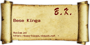 Bese Kinga névjegykártya