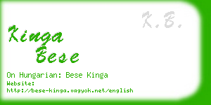 kinga bese business card